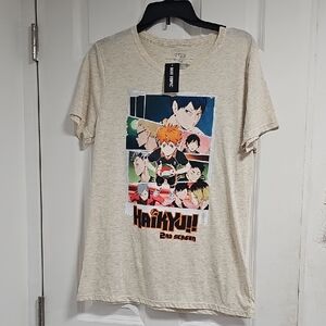 Haikyu Teen T-Shirt - Cream with Anime Design